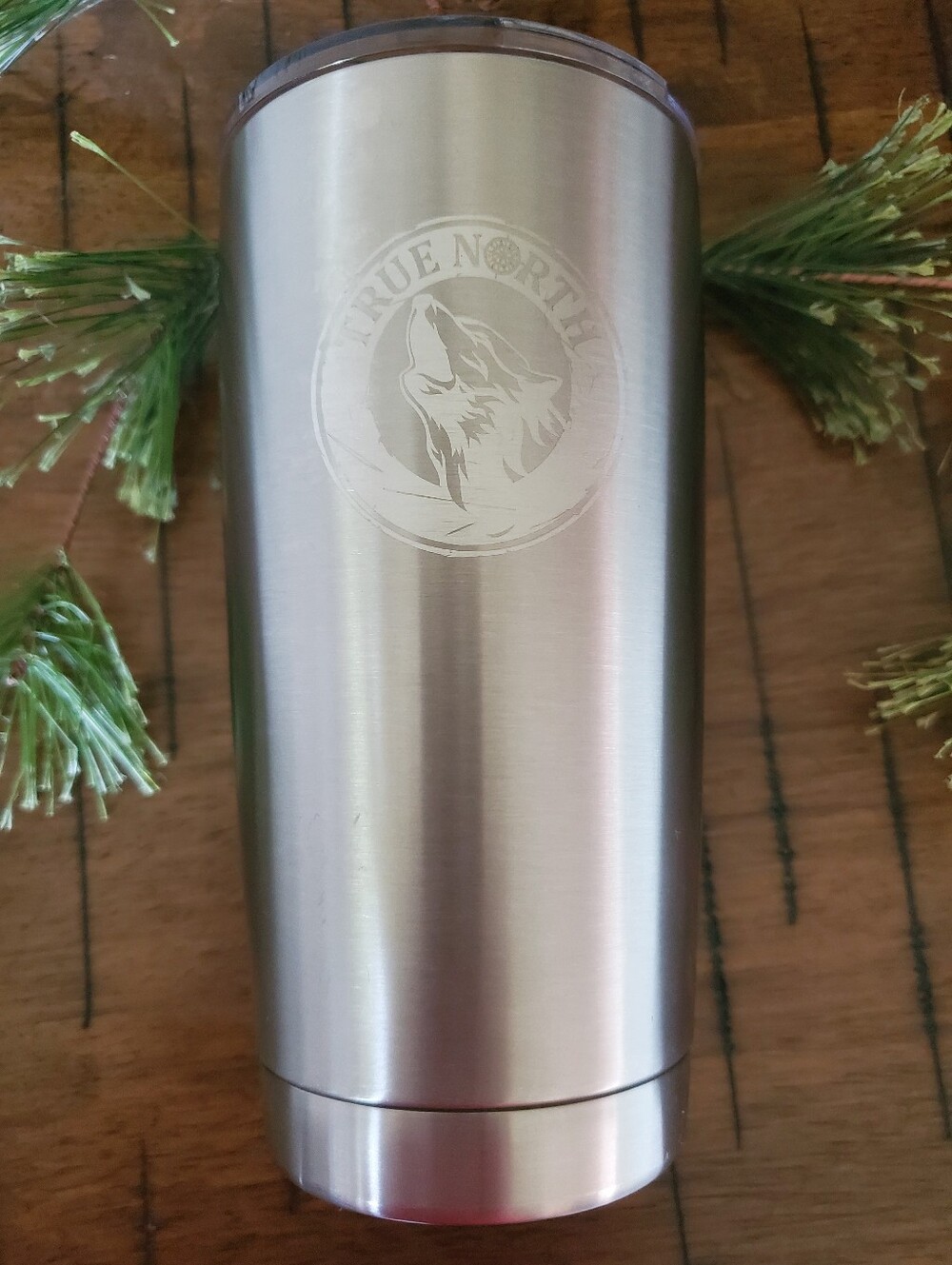 True North Wolf Etched 20oz Stainless Steel Vacuum Insulated Travel Tumbler Mug